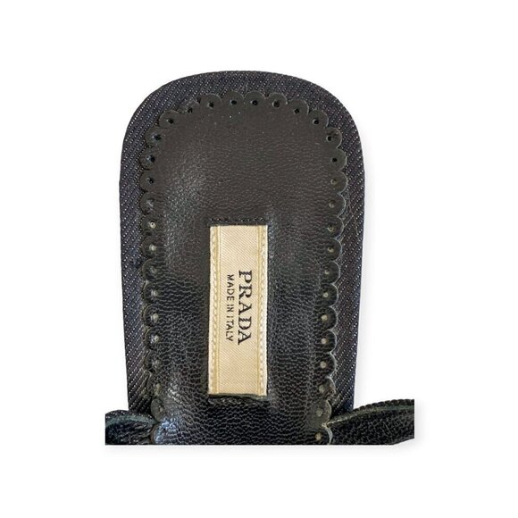 Prada denim ankle strap heeled sandal with black beading, size 38 EU - Picture 9 of 15